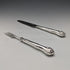 Circa 1829 British antique pure silver dessert cutlery pair by Aaron Hadfield